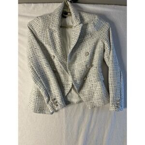 Women's Rachel Zoe Tweed Wool Blend dressy  Jacket Size Small white &black